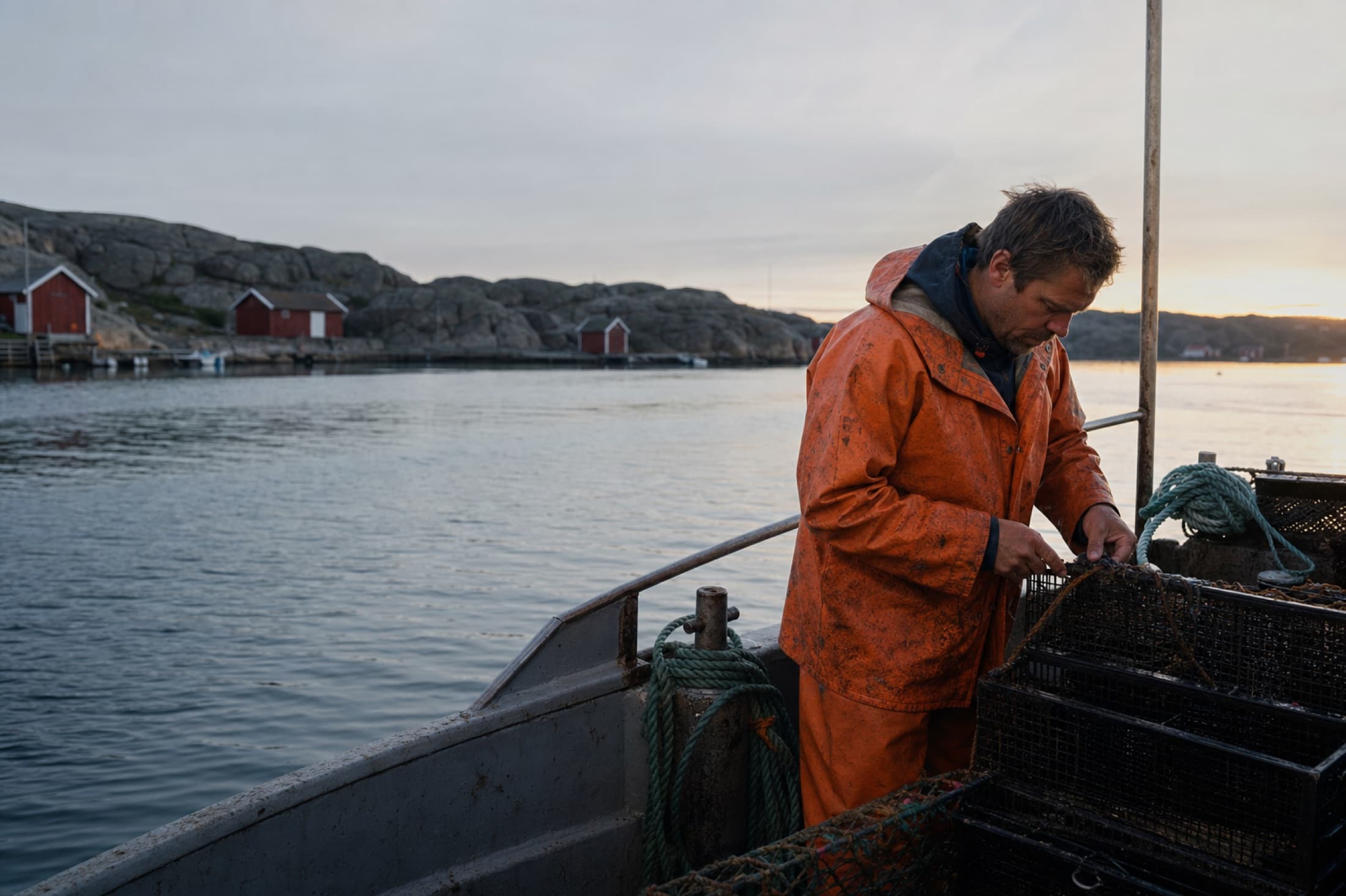 Fiskebåt längs den svenska västkusten